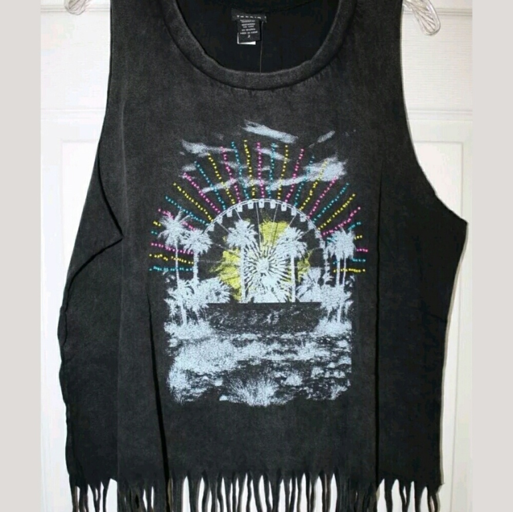 Torrid Black Fringed Beaded Tank Top